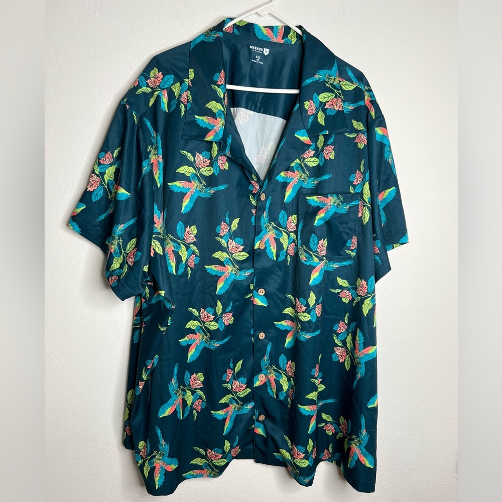 Meekos by King Size 5XL tropical Hawaiian shirt button up short sleeve